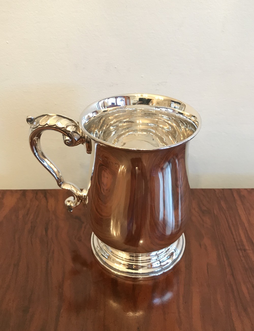Quality George V Silver Pint Tankard, Hallmarked Birmingham 1913 by Turner & Simpson View II