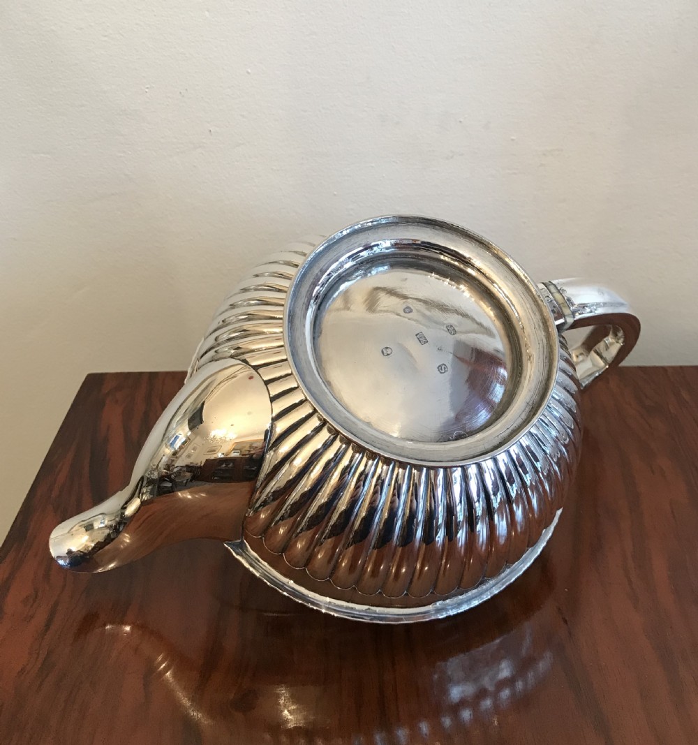 George III silver teapot by William Burwash, hallmarked London 1813 View XI