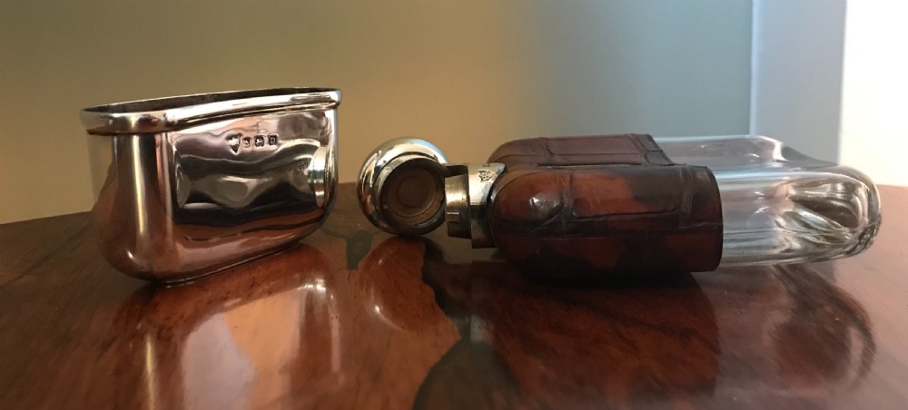 Quality George V Solid Silver Hip Flask View VI