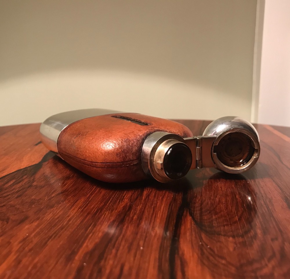 Victorian Silvered Hip Flask by James Dixon & Sons View VIII