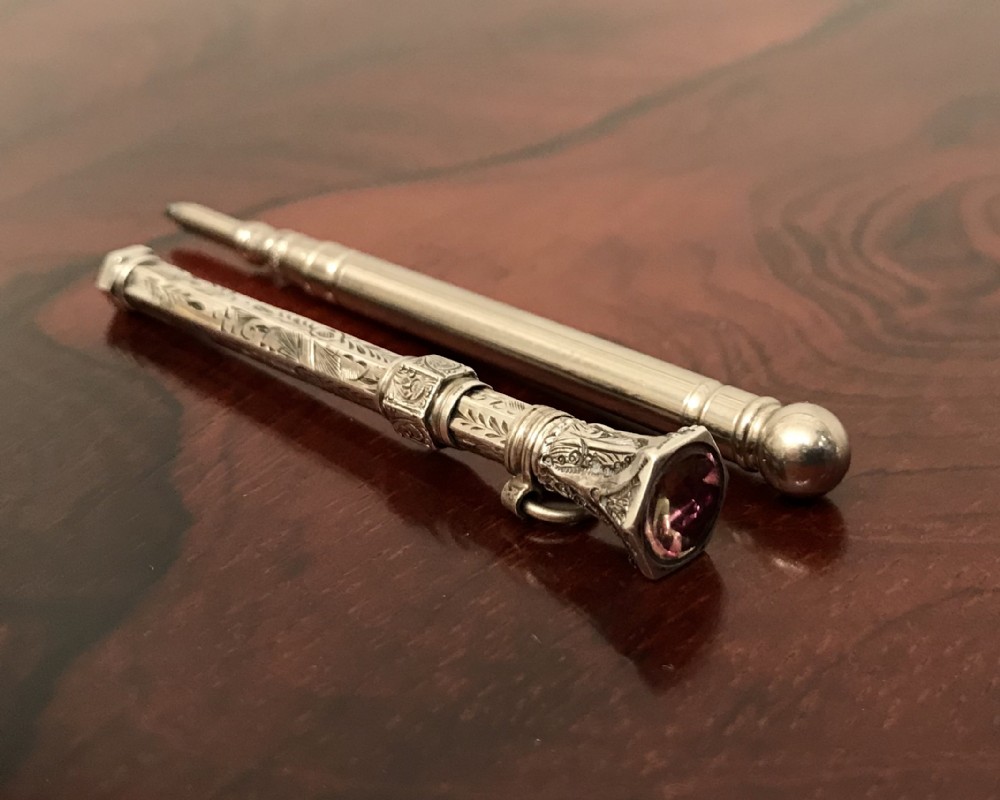 Two Late Victorian Silver Pencils