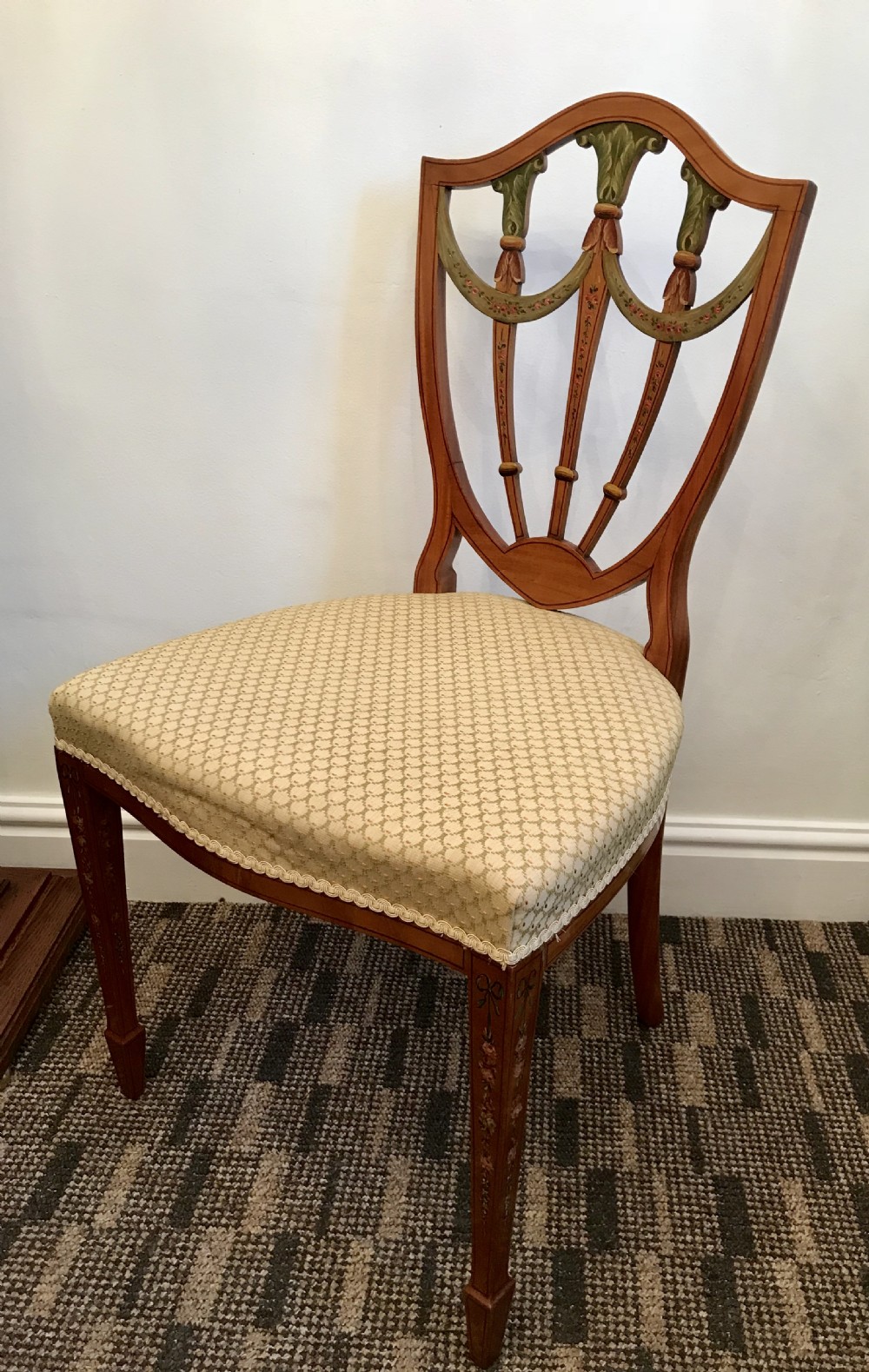 Stunning Edwardian Sheraton Revival Chair (1 of 2)
