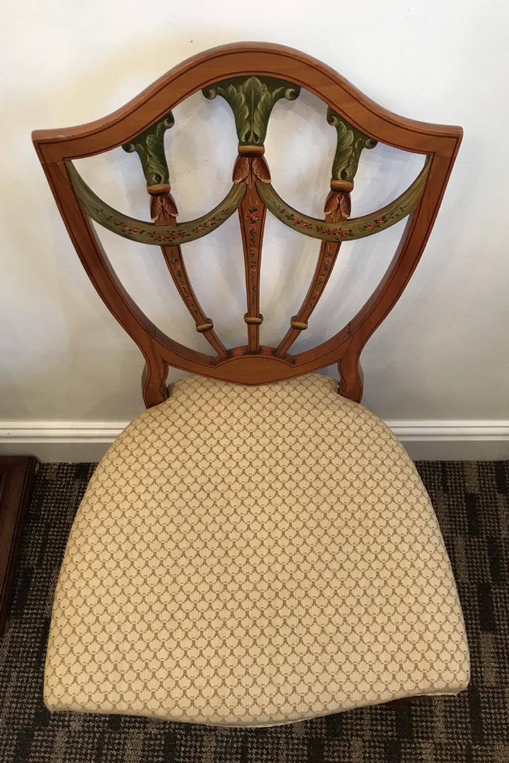 Stunning Edwardian Sheraton Revival Chair (1 of 2) View V