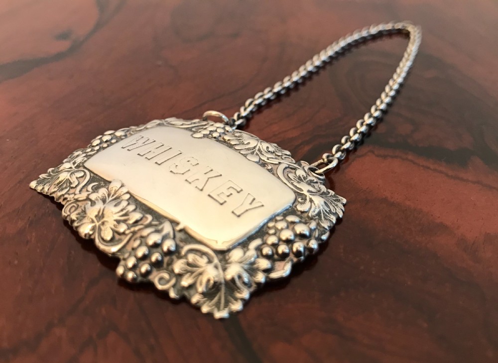 Victorian Silver Whiskey Label View V
