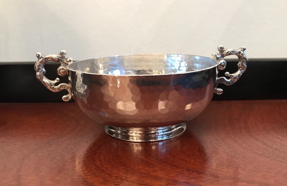 Arts & Crafts Silver Twin Handled Bowl