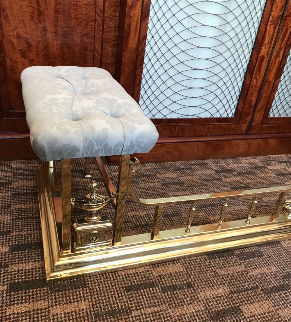 Stunning Edwardian Brass Club Fender View II