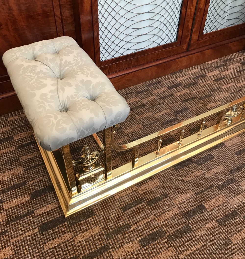 Stunning Edwardian Brass Club Fender View III