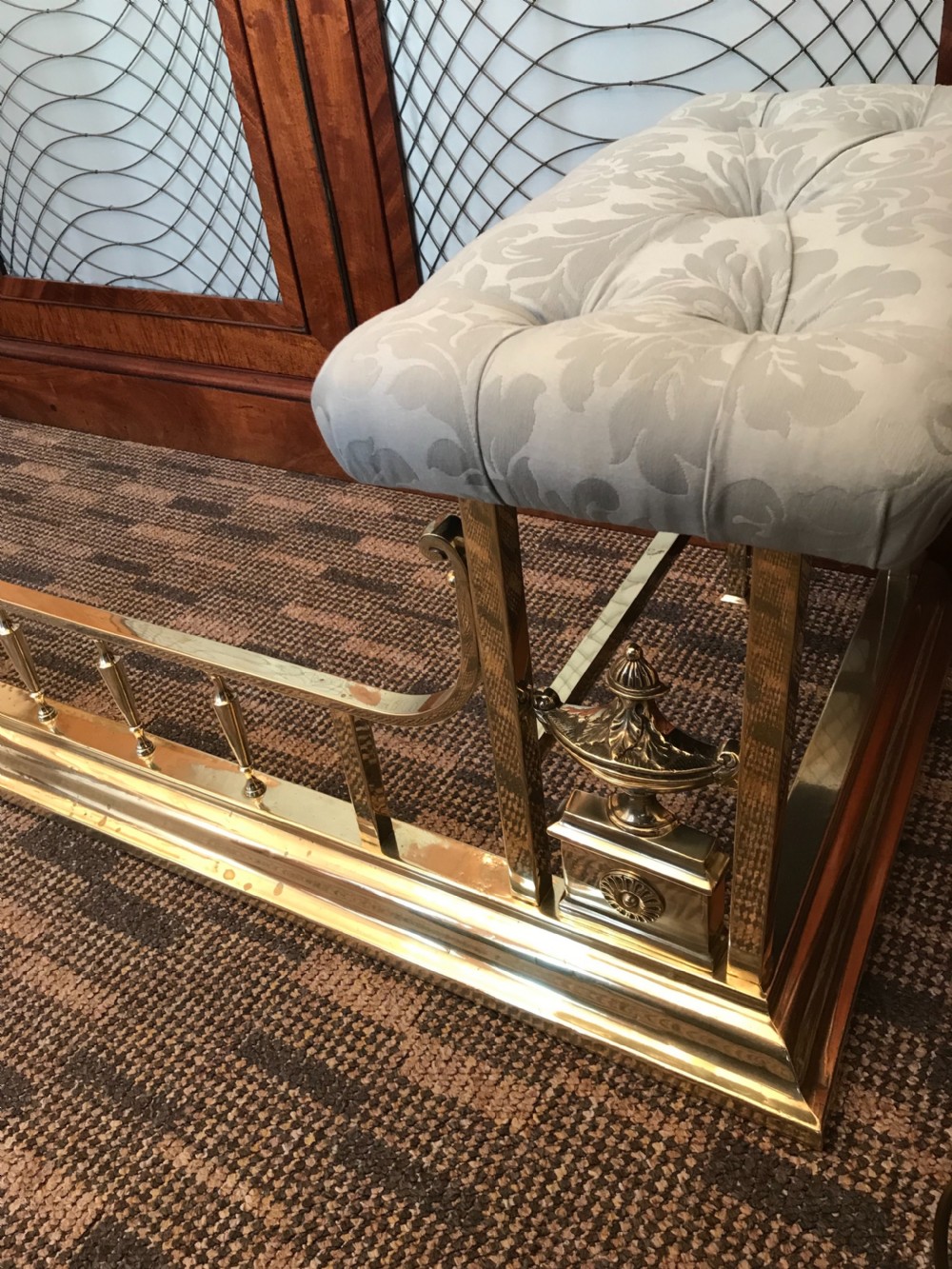 Stunning Edwardian Brass Club Fender View V