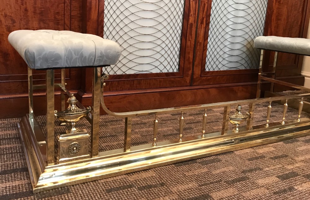 Stunning Edwardian Brass Club Fender View IX