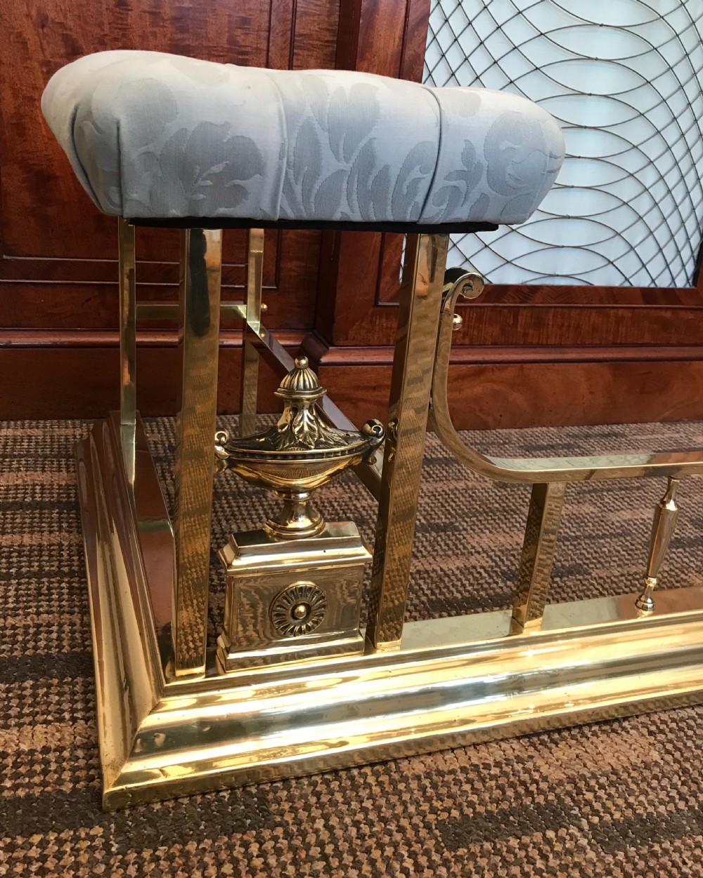 Stunning Edwardian Brass Club Fender View X