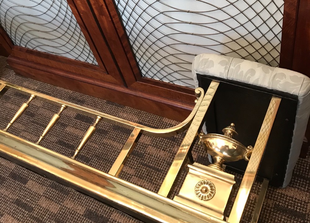 Stunning Edwardian Brass Club Fender View XII