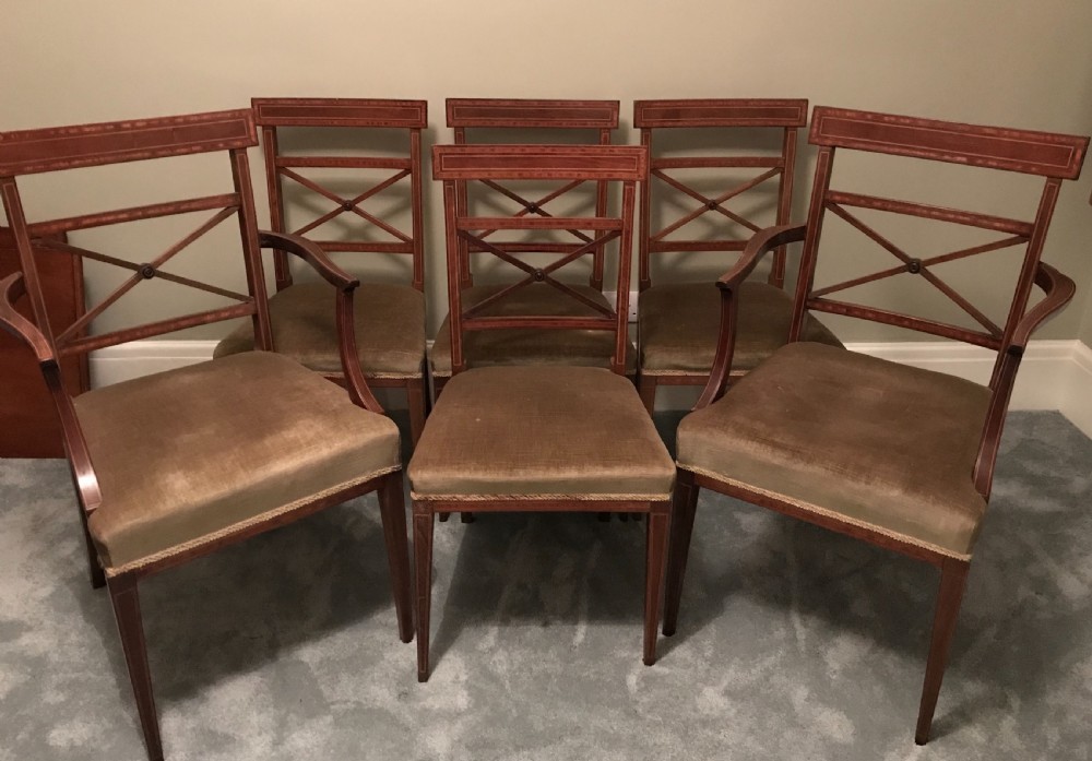 Set of Six Edwardian Mahogany Dining Chairs