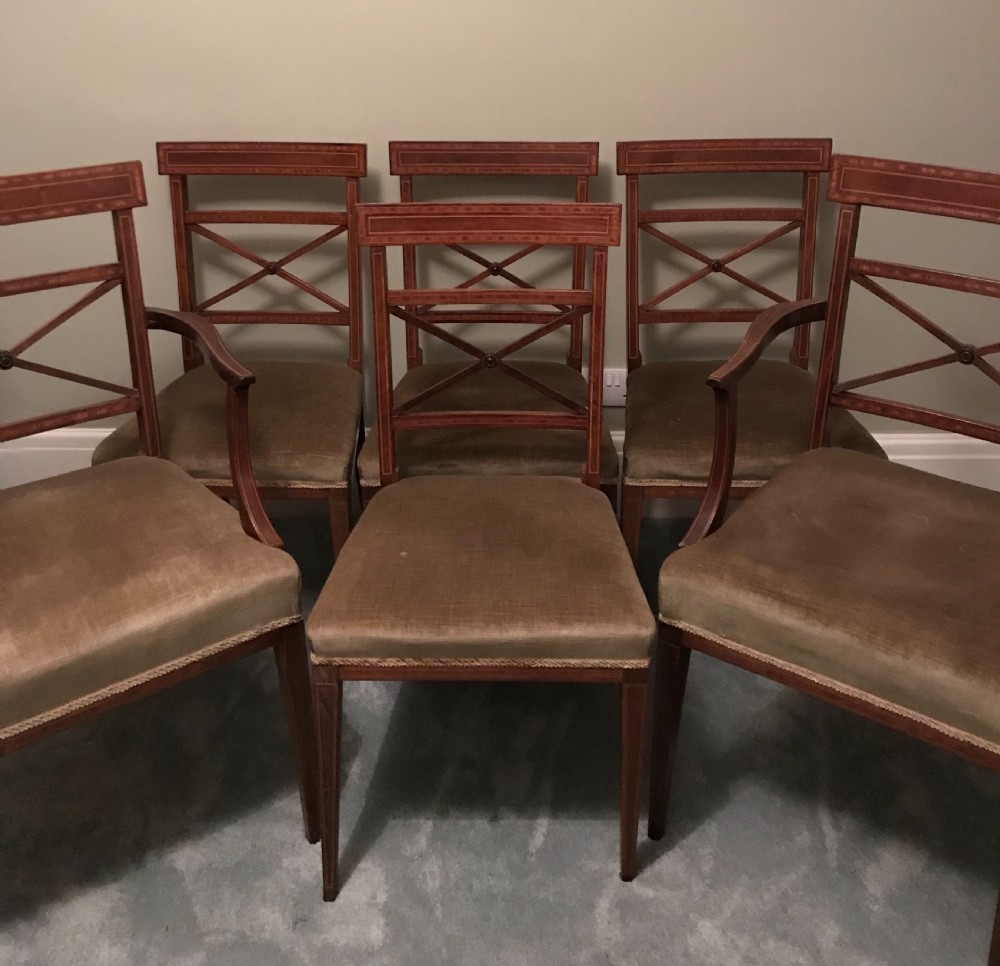 Set of Six Edwardian Mahogany Dining Chairs View II