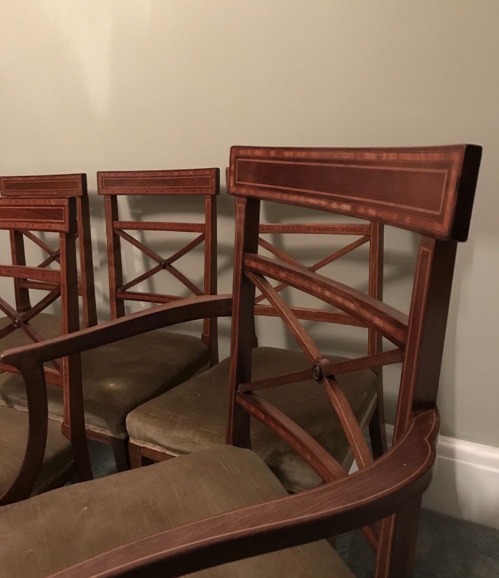 Set of Six Edwardian Mahogany Dining Chairs View VI