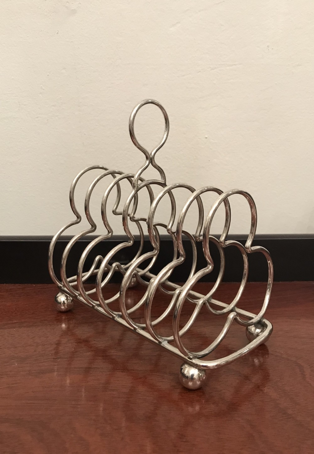 Rare Victorian Silver Clover Toast Rack by Hukin & Heath View V