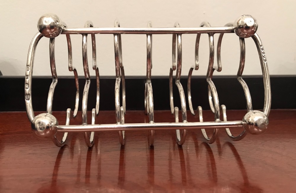 Rare Victorian Silver Clover Toast Rack by Hukin & Heath View X