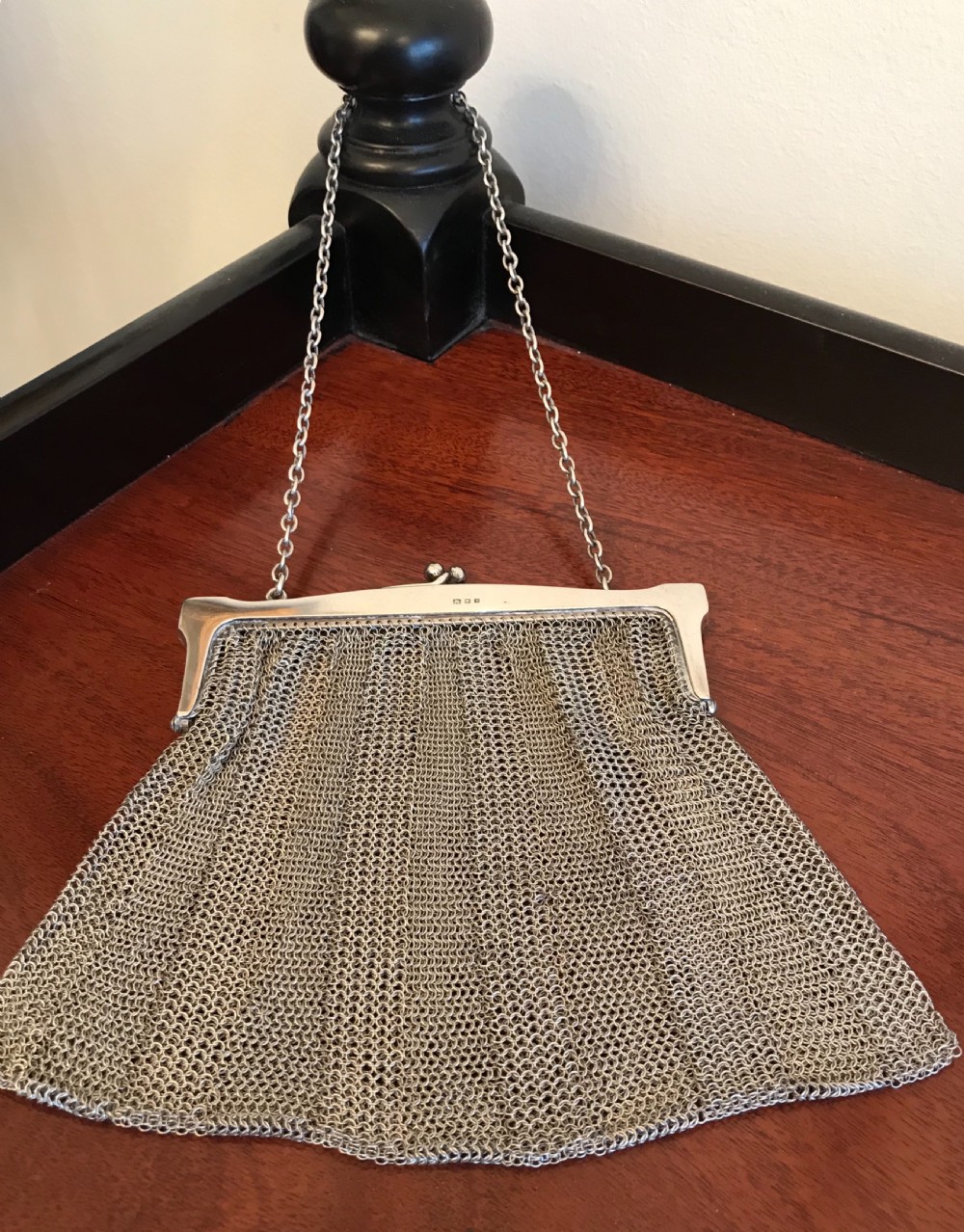 Quality George V Silver Chain Mail Evening Bag Purse View V