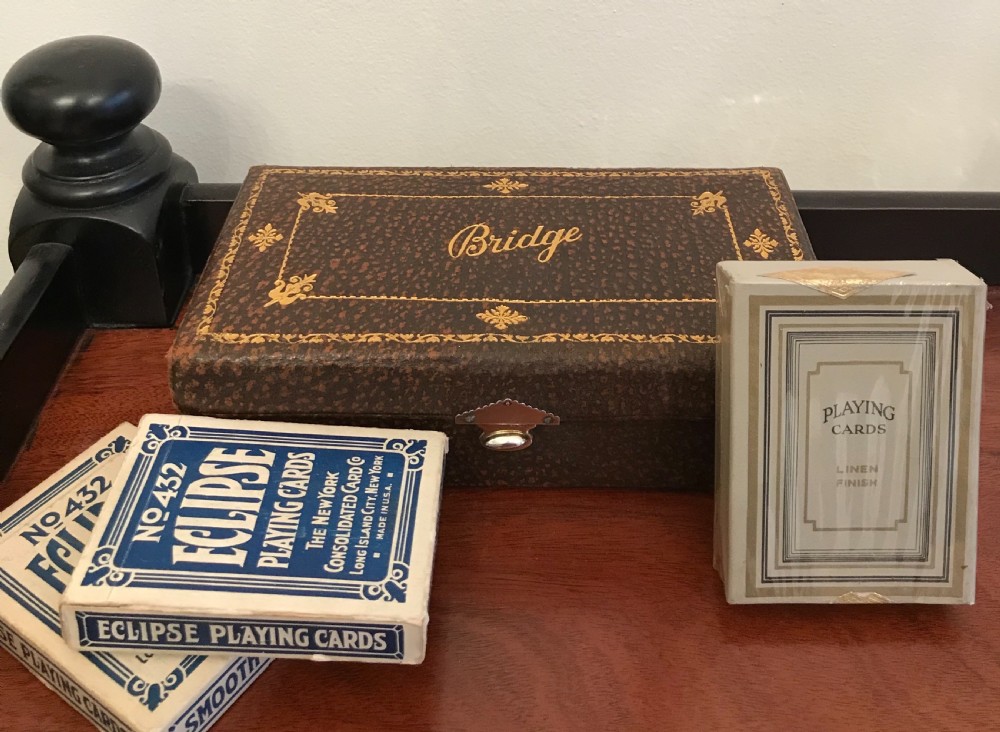 George V Silver Mounted Bridge Box & Cards