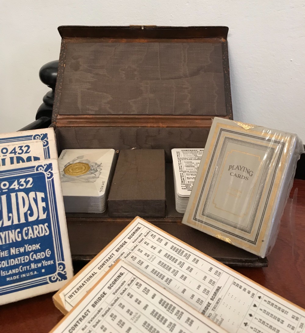 George V Silver Mounted Bridge Box & Cards View VII