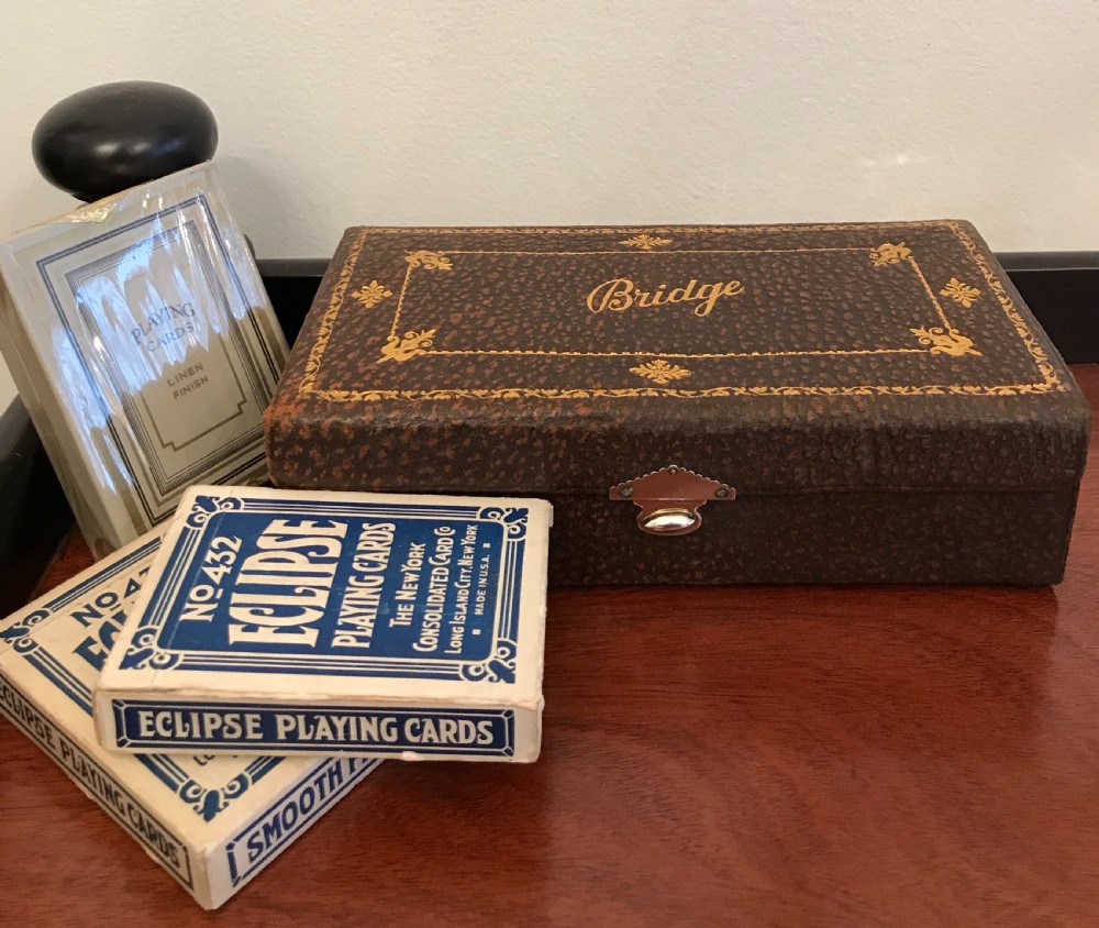 George V Silver Mounted Bridge Box & Cards View XII