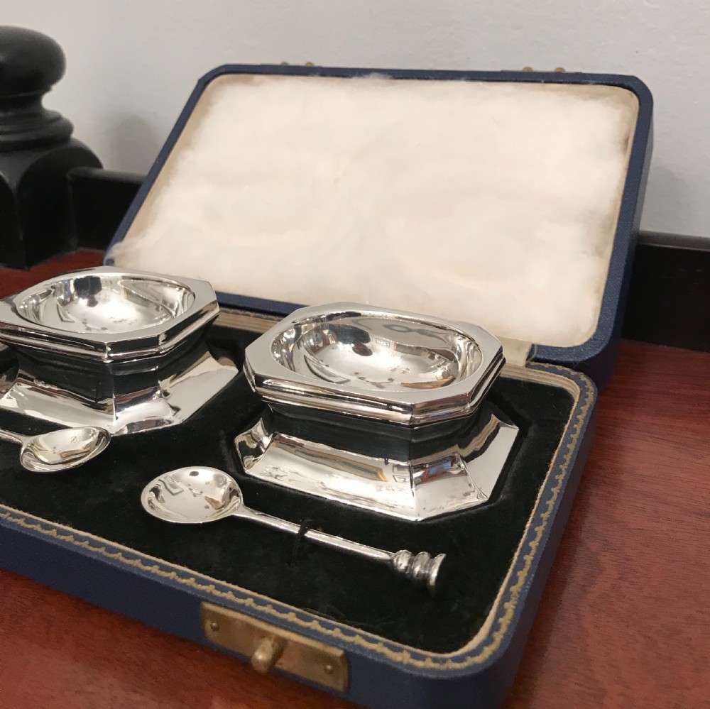 Quality Pair of Georgian Style Trencher Salts, Chester  View III