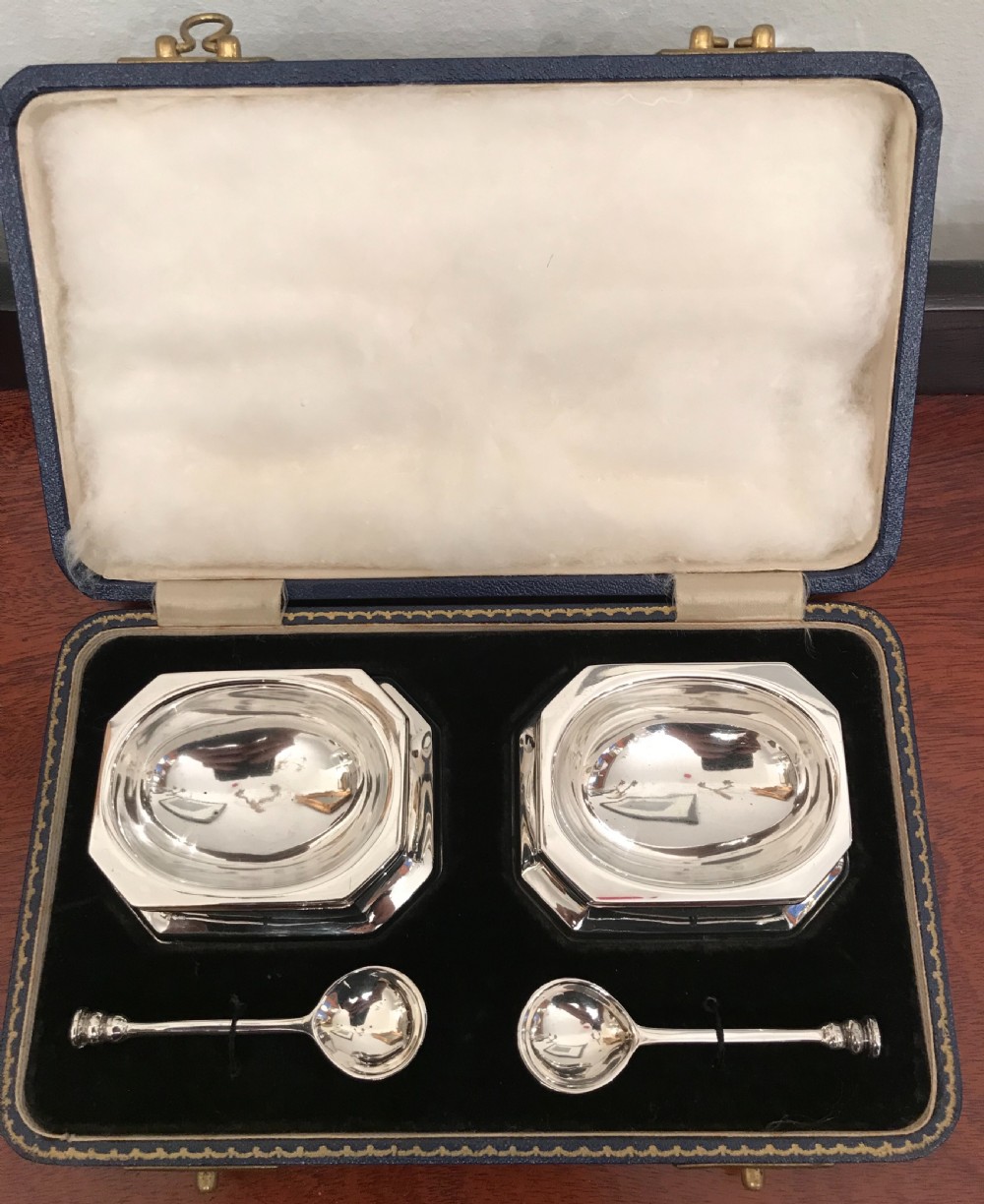 Quality Pair of Georgian Style Trencher Salts, Chester  View VI