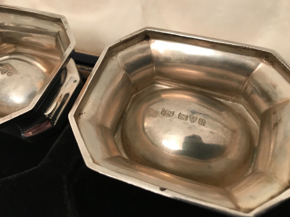 Quality Pair of Georgian Style Trencher Salts, Chester  View IX