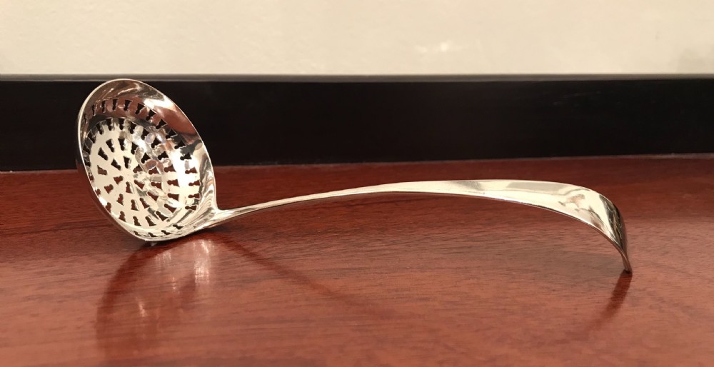 George III silver sifter spoon by Bateman, 1795 View II
