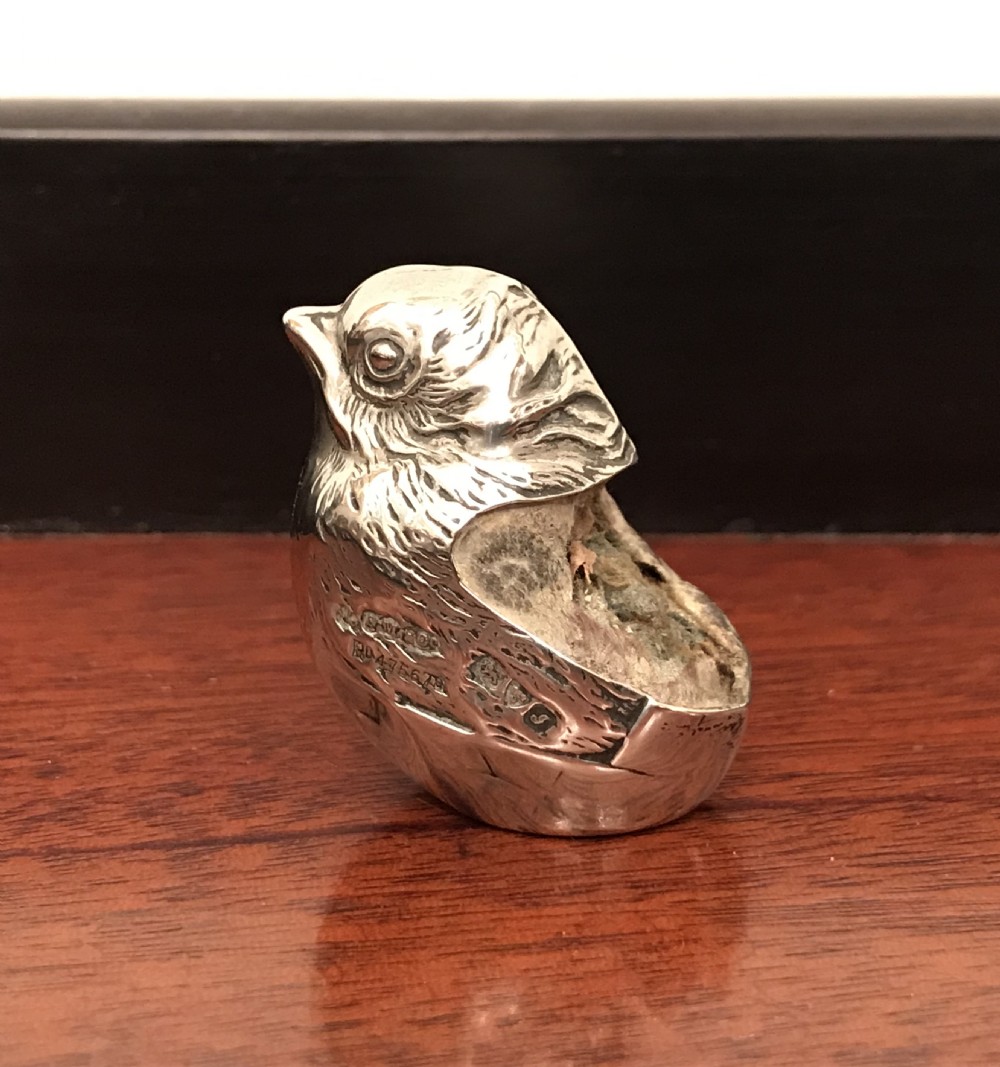 Edwardian Silver Chick Pin Cushion by Sampson Mordan View II