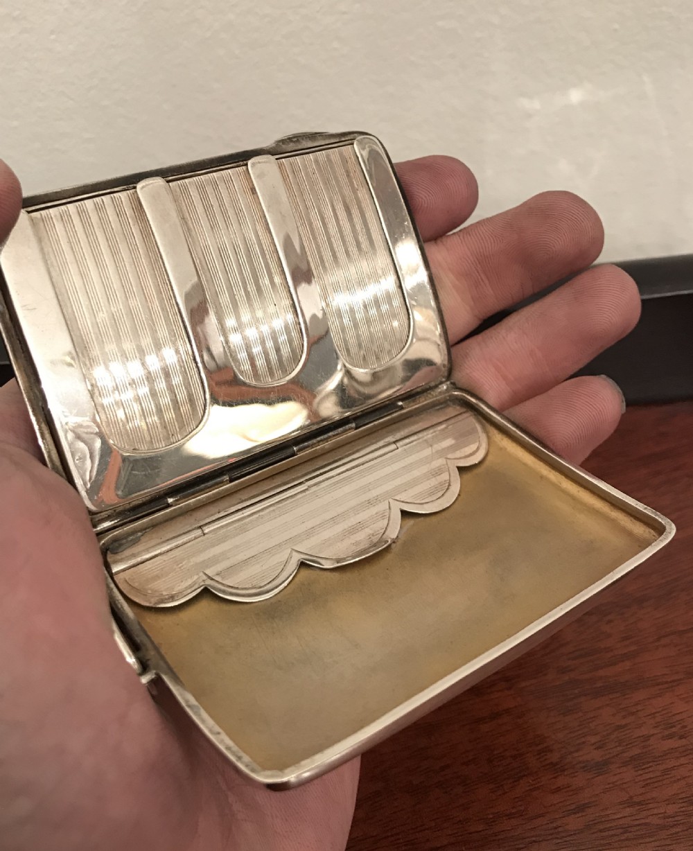 Rare Edwardian Fitted Silver Wallet, 1908 View V