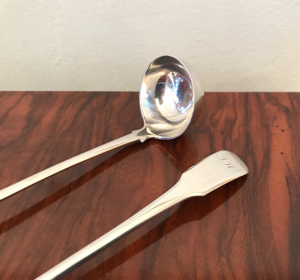 Pair Georgian Scottish Silver Toddy Ladles View II