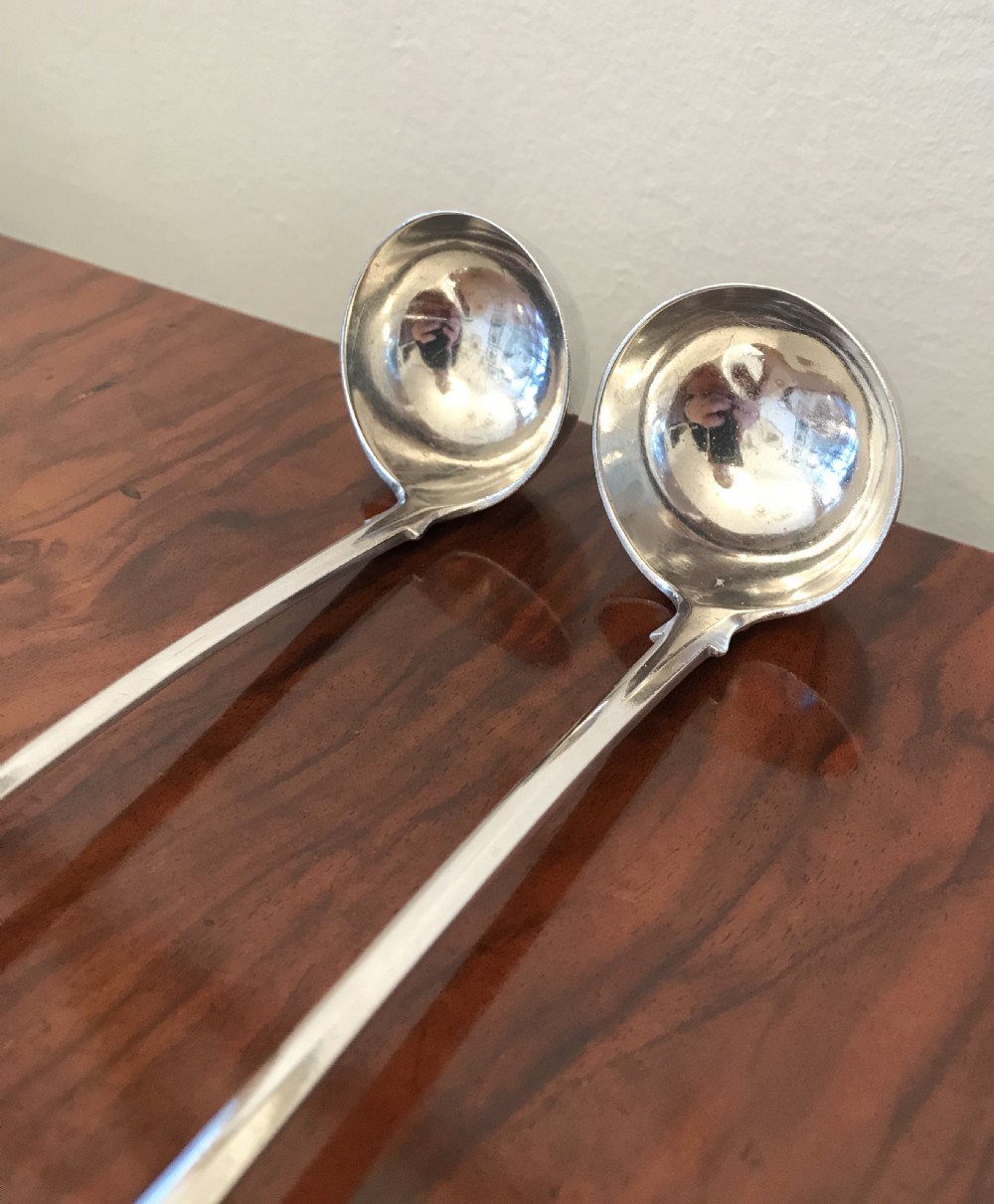 Pair Georgian Scottish Silver Toddy Ladles View V