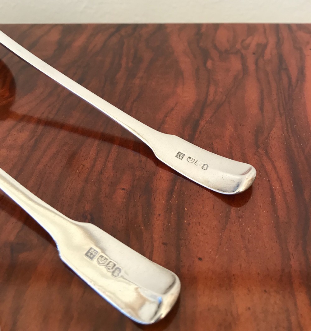 Pair Georgian Scottish Silver Toddy Ladles View VI