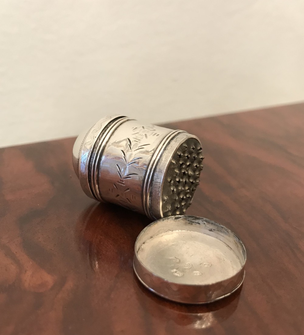 Fine George III Silver Nutmeg Grater by Samuel Pemberton 1796