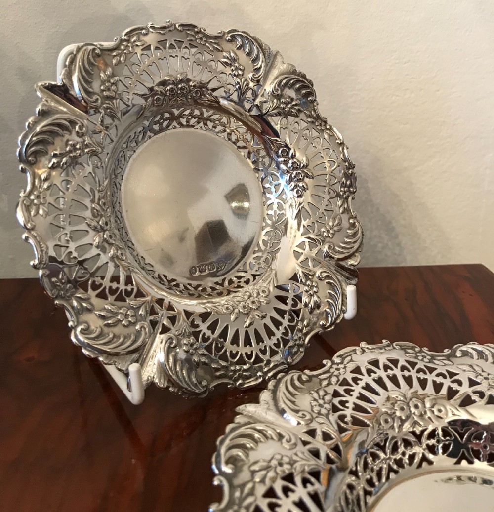 Pair Victorian Silver Bon Bon Dishes View III
