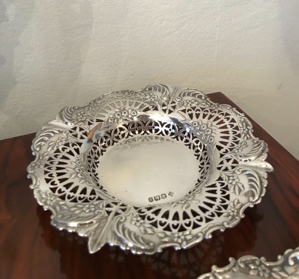Pair Victorian Silver Bon Bon Dishes View IV