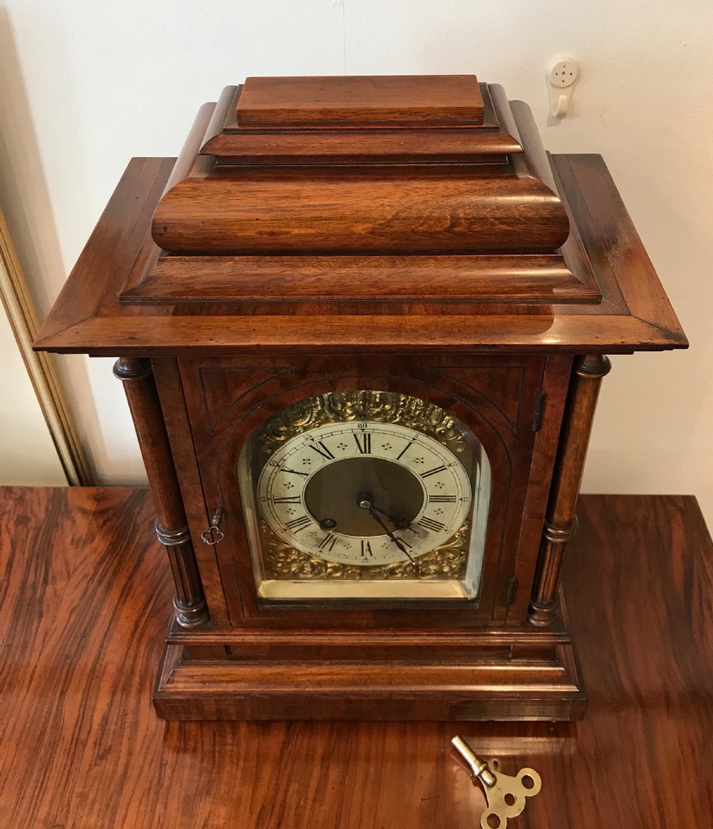 Edwardian Walnut Bracket Clock by Lenzkirch  View III
