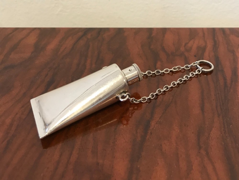 Rare Solid Silver Paint Tube Scent Bottle, Chester 1888 View III