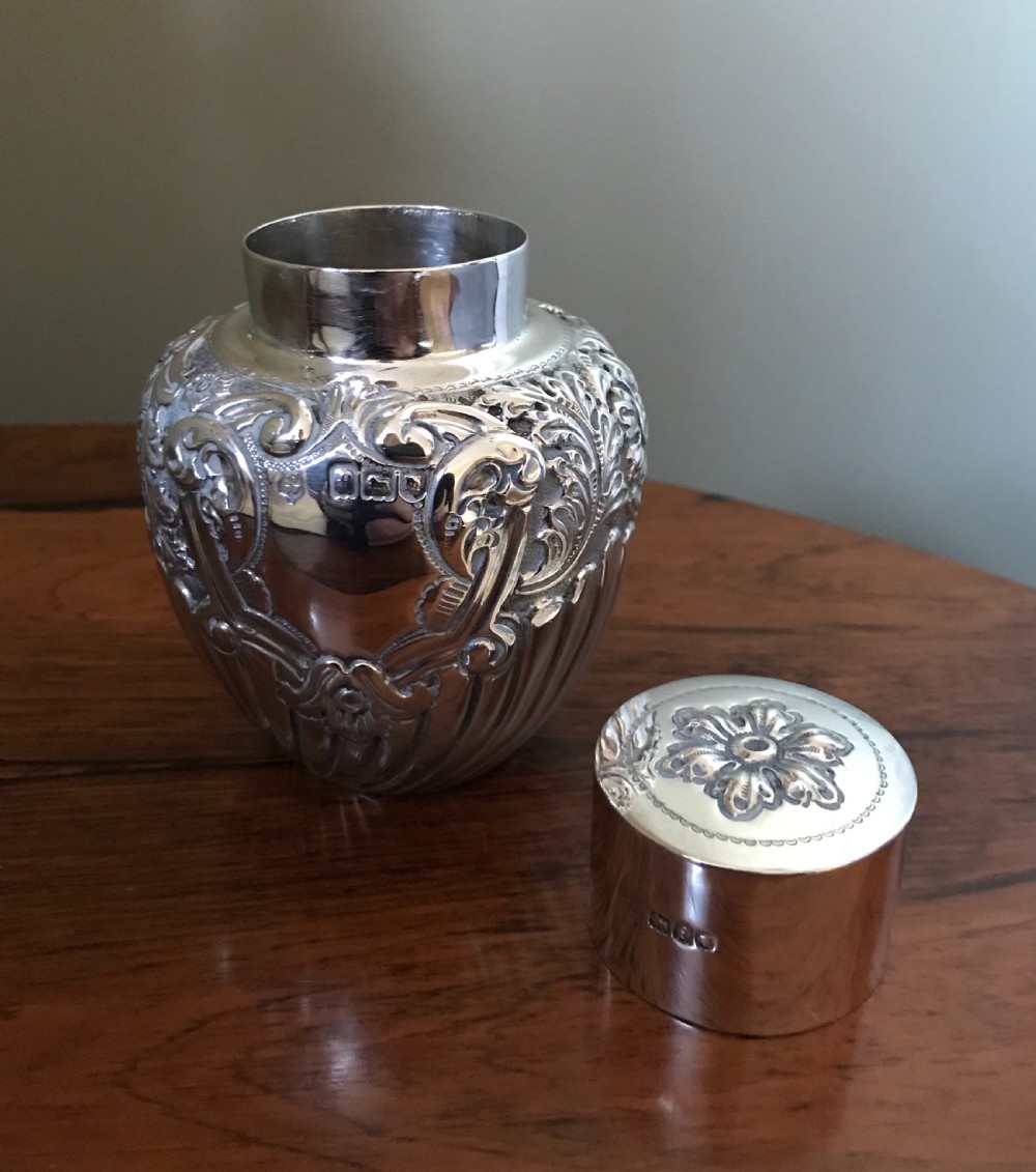 Beautiful Edwardian Silver Tea Caddy View III