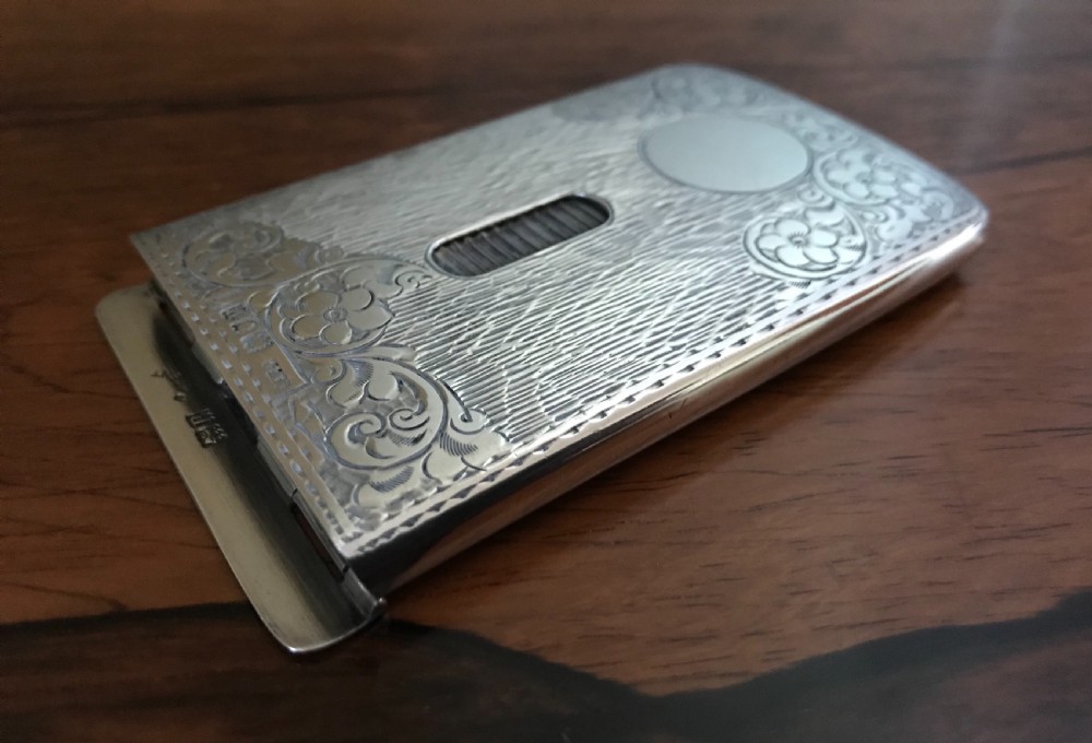 Fantastic Edwardian Silver Card Case, 1910 View III