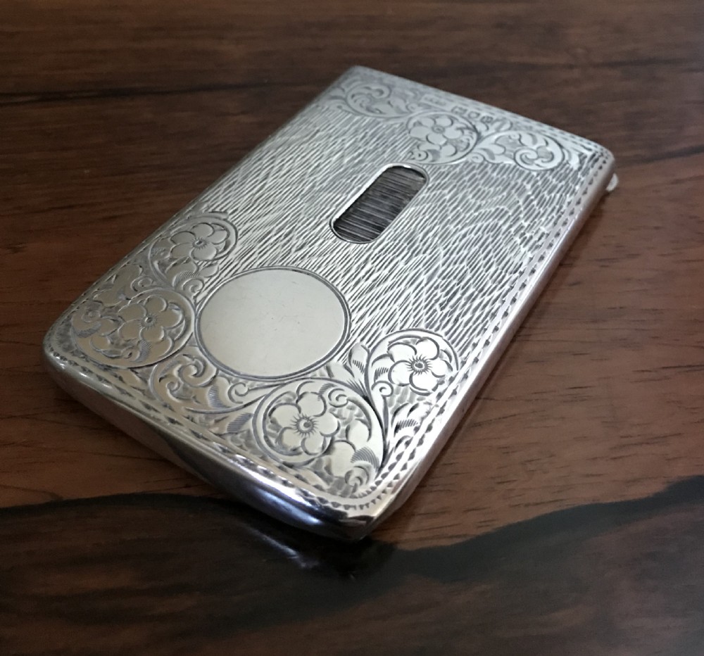 Fantastic Edwardian Silver Card Case, 1910 View IV