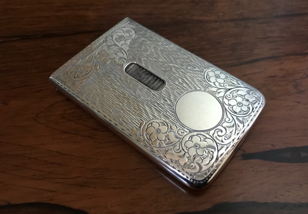Fantastic Edwardian Silver Card Case, 1910 View VI