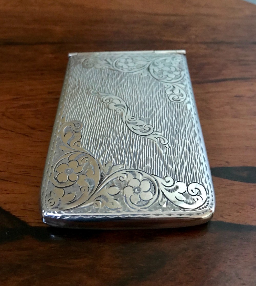 Fantastic Edwardian Silver Card Case, 1910 View VII