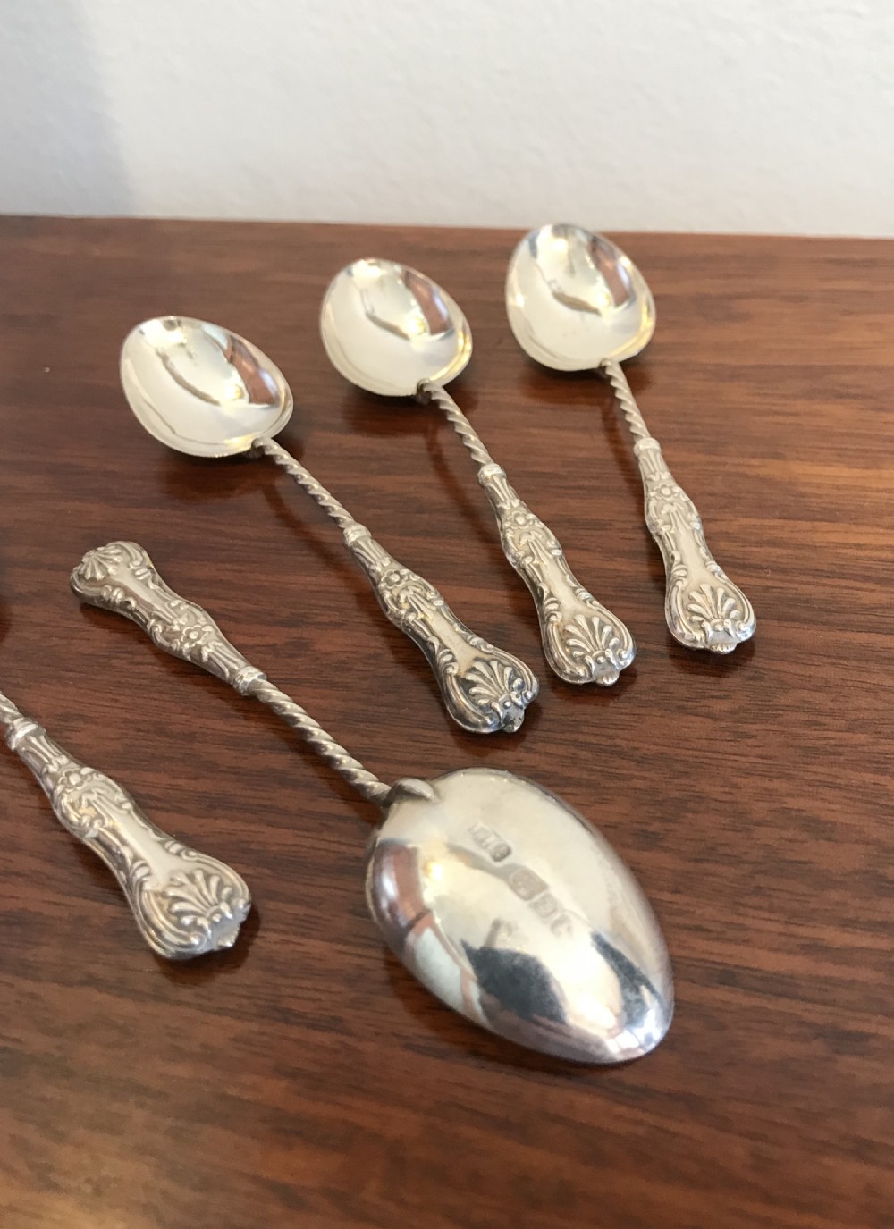 Charming Set of Five Victorian Silver Tea Spoons View IV