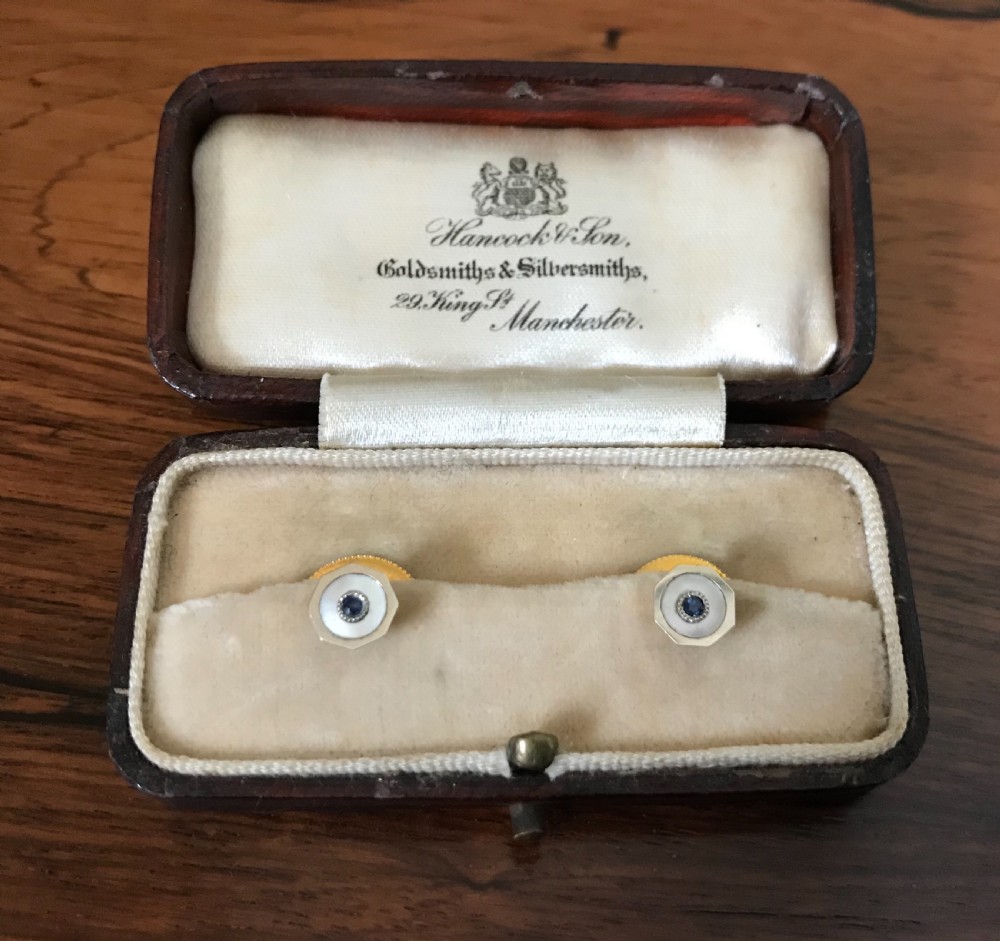 Pair of Art Deco Gold Collar Studs