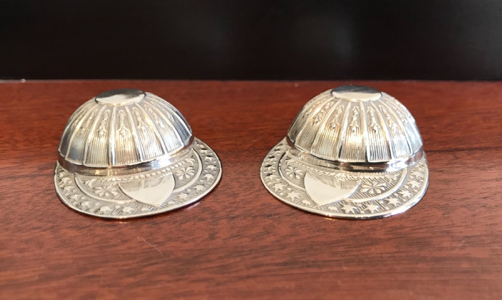 Pair of Silver Jockey Cap Caddy Spoons View III