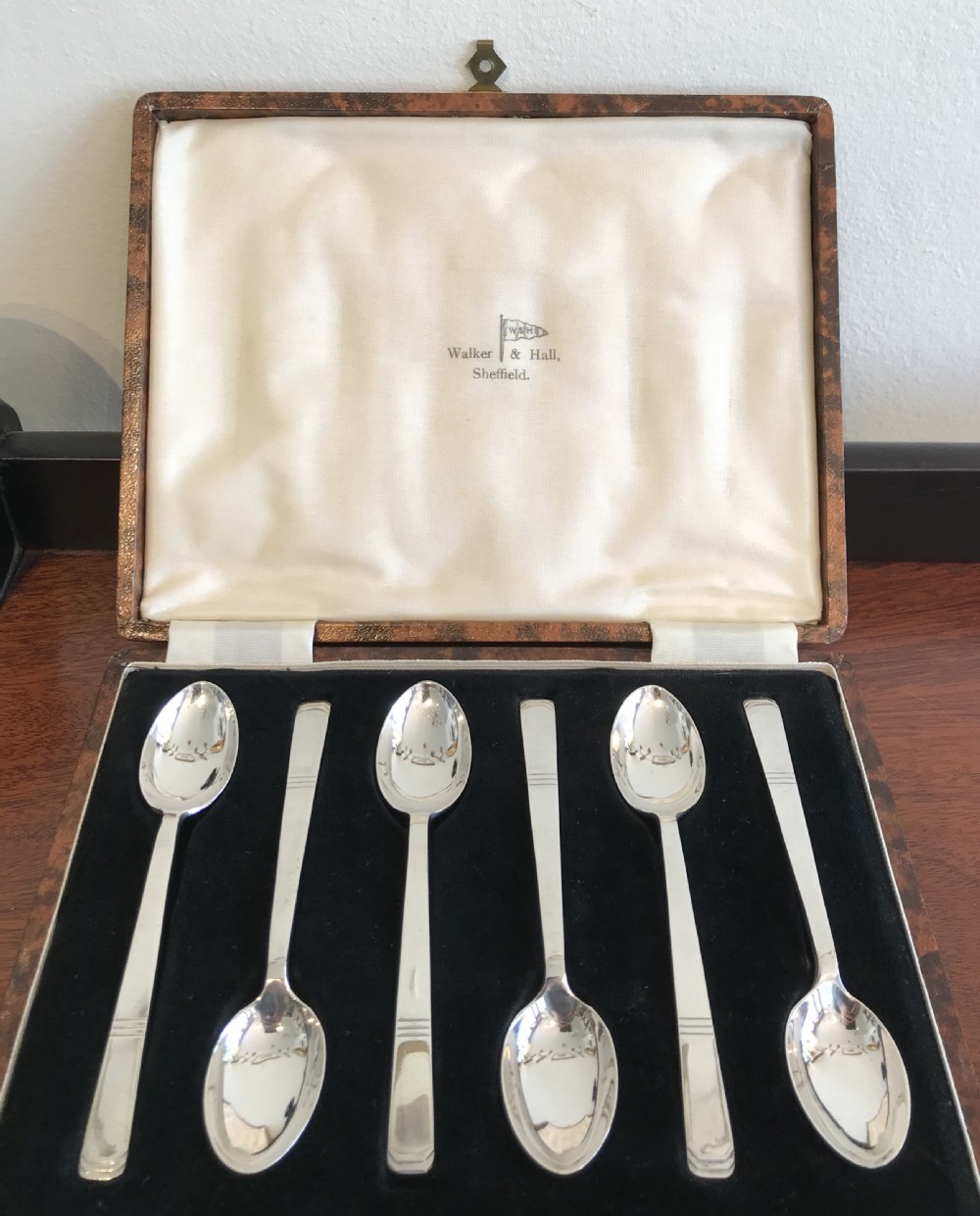 Set of Six George VI Silver Teaspoons by Walker & Hall View IV
