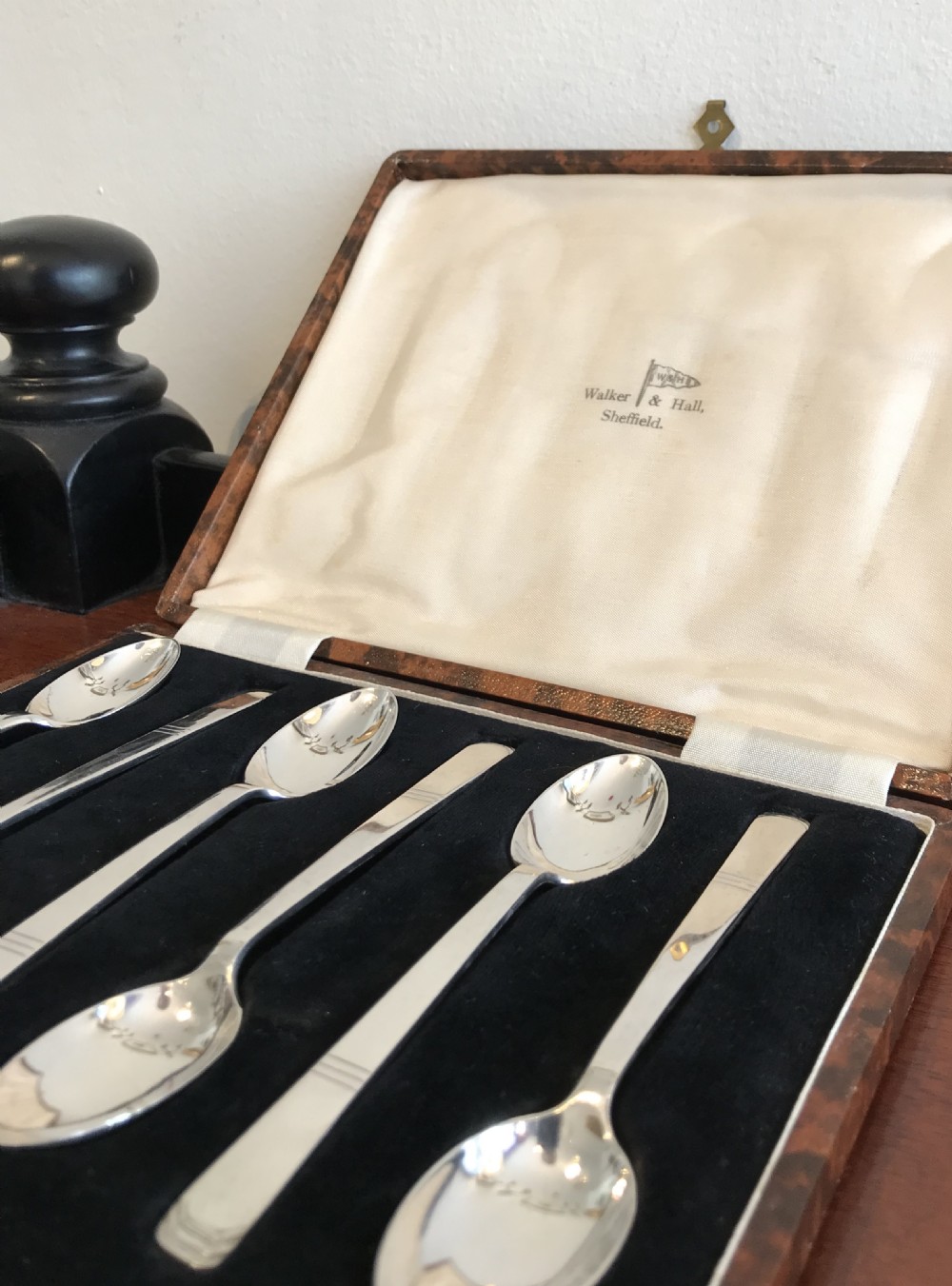 Set of Six George VI Silver Teaspoons by Walker & Hall View V