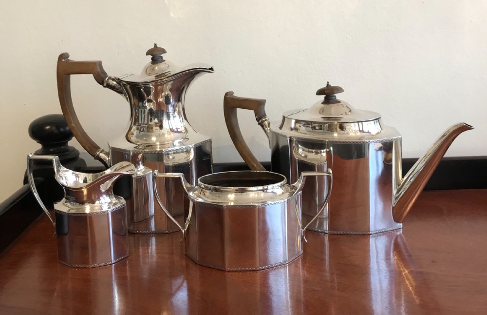 Four Piece Solid Silver Tea Service 1,496 grams