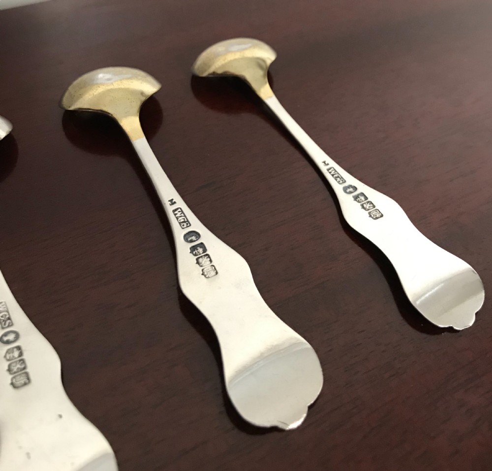 Set of 4 Victorian Scottish Silver Salt Spoons View VII